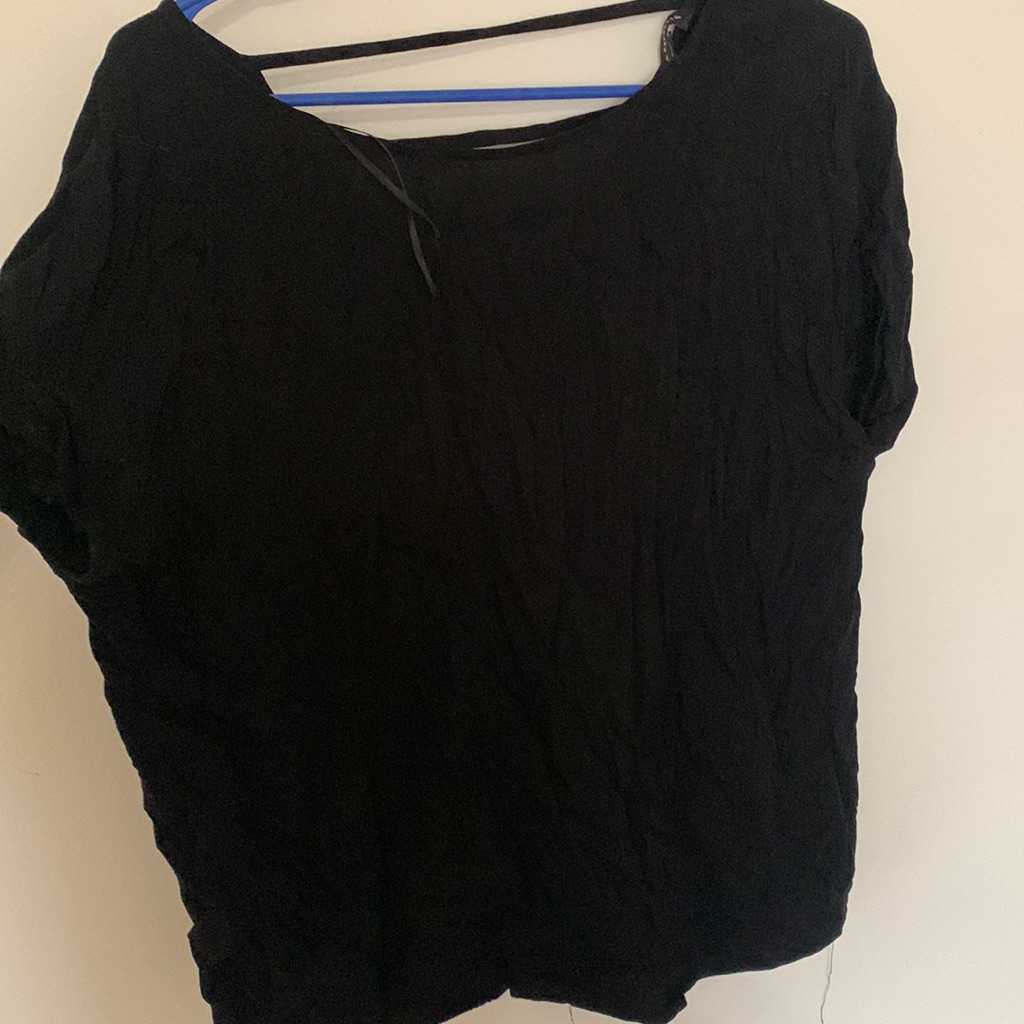 Black Blouse With Open Upper Back